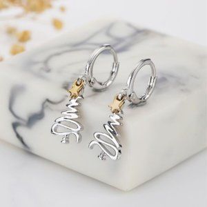🍏50% OFF/3+...Christmas Tree Earrings (Silver)